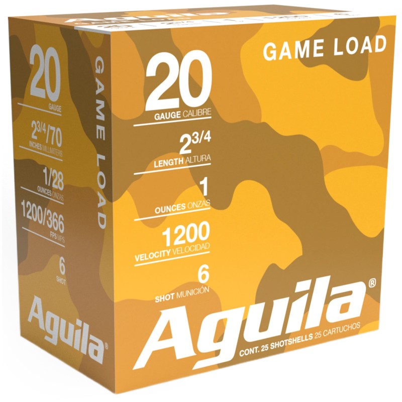 Aguila 1CHB2006 Birdshot High Velocity 20Gauge 2.75 1oz 6Shot 25 Per Box10 Case