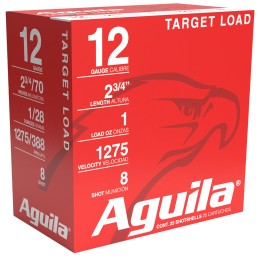 Aguila 1CHB1328 Target Load Competition 12Gauge 2.75 1oz 8Shot 25 Per Box10 Case