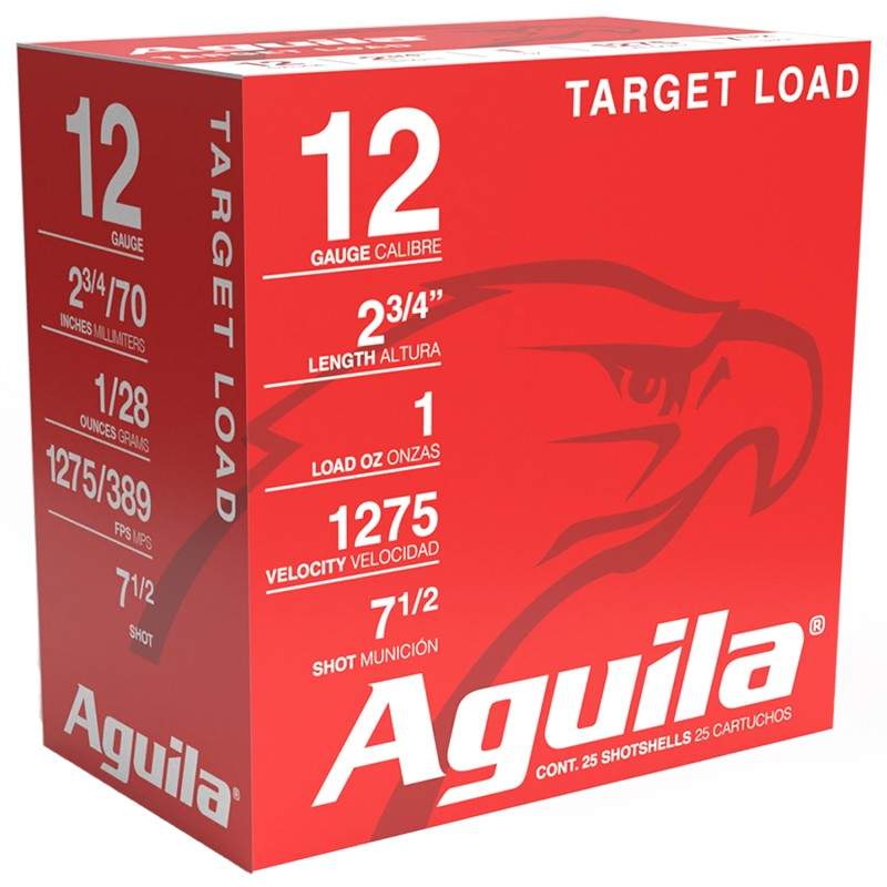 Aguila 1CHB1347 Target Load Competition 12Gauge 2.75 1 18oz 7.5Shot 25 Per Box10 Case