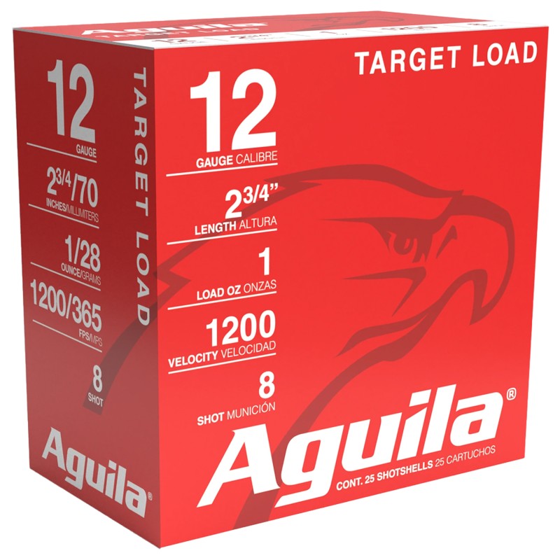 Aguila 1CHB1305 Target Load Competition 12Gauge 2.75 1oz 8Shot 25 Per Box10 Case