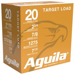 Aguila 1CHB2037 Target Load Competition 20Gauge 2.75 78oz 7.5Shot 25 Per Box10 Case