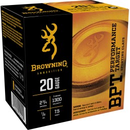 Browning Ammo B193632027 BPT Performance Target Sporting Clay 20Gauge 2.75 78oz 7.5Shot 25 Per Box10 Case