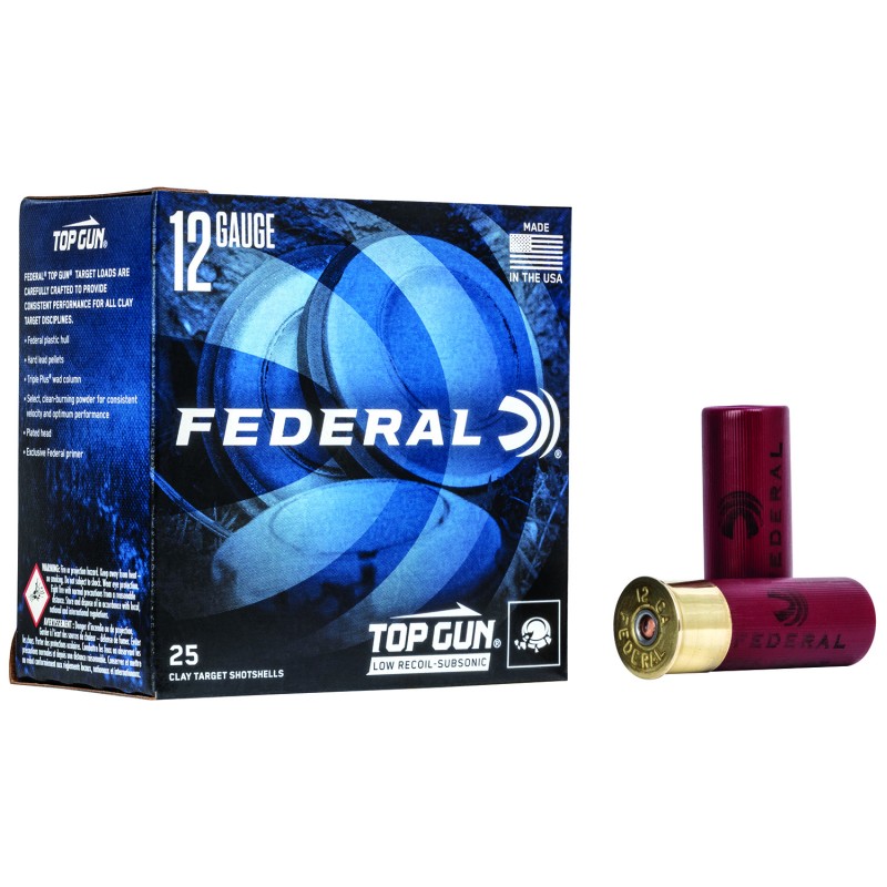 Federal TGM12375 Top Gun Subsonic 12Gauge 2.75 1 18oz 7.5Shot 25 Per Box10 Case