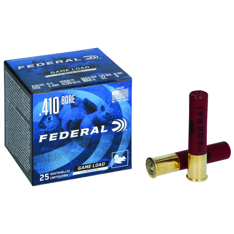 Federal H4126 GameShok High Brass 410 Gauge 2.50 12oz 6Shot 25 Per Box10 Case