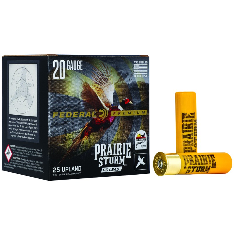 Federal PFX258FS4 Premium Prairie Storm FS 20Gauge 3 1 14oz 4Shot 25 Per Box10 Case