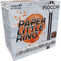 Fiocchi 12FPTX8 Paper Little Rino Extrema 12Gauge 2.75 1oz 8Shot 25 Per Box10 Case