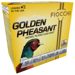 Fiocchi 12GP6 Golden Pheasant Extrema 12Gauge 2.75 1 38oz 6Shot 25 Per Box10 Case