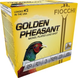 Fiocchi 20GP75 Golden Pheasant Extrema 20Gauge 2.75 1oz 7.5Shot 25 Per Box10 Case