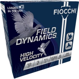 Fiocchi 123HV6 Field Dynamics High Velocity 12Gauge 3 1 34oz 6Shot 25 Per Box10 Case