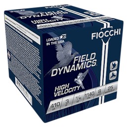 Fiocchi 410HV8 Field Dynamics High Velocity 410Gauge 3 1116oz 8Shot 25 Per Box10 Case