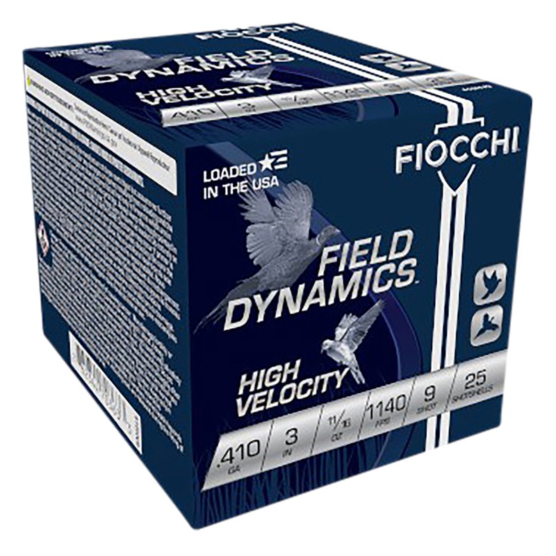 Fiocchi 410HV9 Field Dynamics High Velocity 410Gauge 3 1116oz 9Shot 25 Per Box10 Case