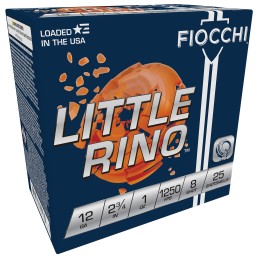 Fiocchi 12TX8 Exacta Target Little Rino 12Gauge 2.75 1oz 8Shot 25 Per Box10 Case