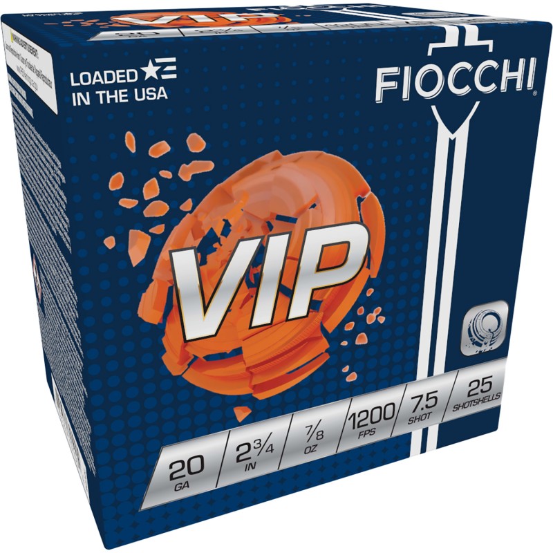 Fiocchi 20VIP75 Exacta Target VIP 20Gauge 2.75 78oz 7.5Shot 25 Per Box10 Case