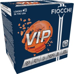 Fiocchi 20VIP8 Exacta Target VIP 20Gauge 2.75 78oz 8Shot 25 Per Box10 Case