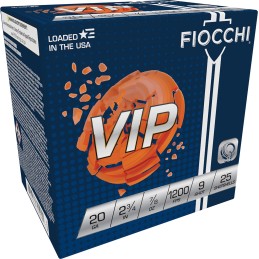 Fiocchi 20VIP9 Exacta Target VIP 20Gauge 2.75 78oz 9Shot 25 Per Box10 Case