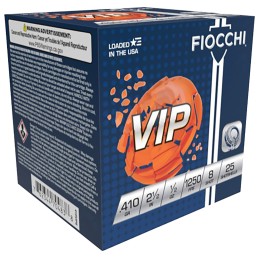 Fiocchi 410VIP8 Exacta Target VIP 410Gauge 2.50 12oz 8Shot 25 Per Box10 Case