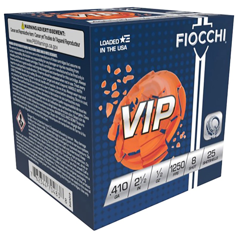 Fiocchi 410VIP8 Exacta Target VIP 410Gauge 2.50 12oz 8Shot 25 Per Box10 Case