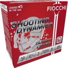 Fiocchi 12SD1H8 Shooting Dynamics Target 12Gauge 2.75 1oz 8Shot 25 Per Box10 Case