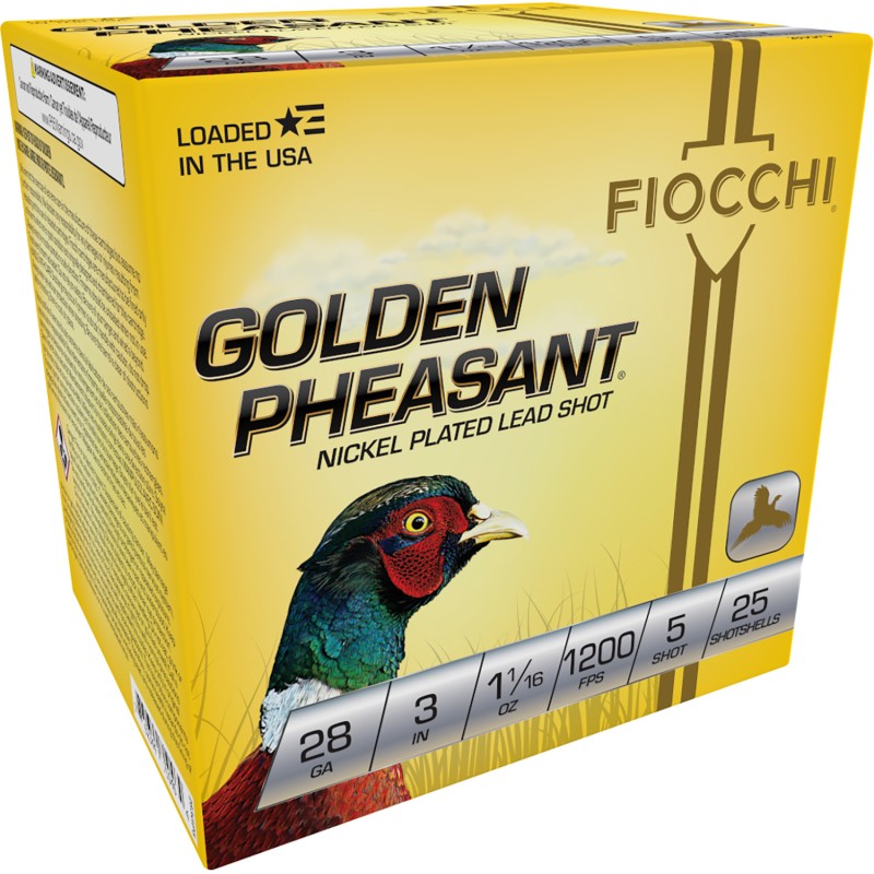 Fiocchi 283GP5 Golden Pheasant Extrema 28Gauge 3 1 116oz 5Shot 25 Per Box10 Case