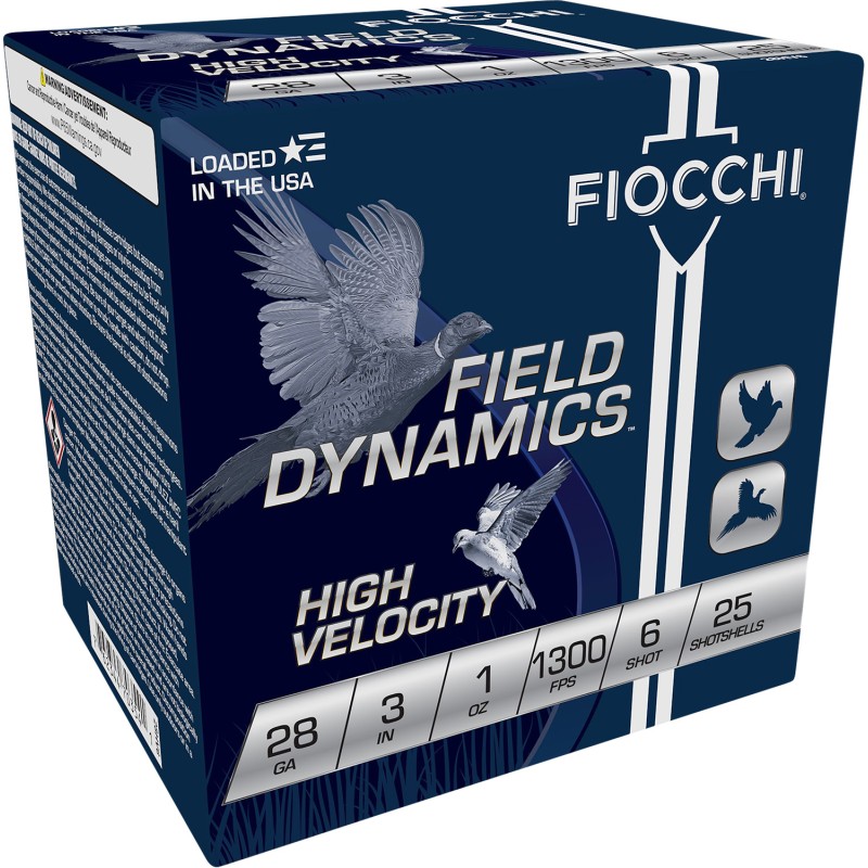 Fiocchi 283HV6 Field Dynamics High Velocity 28Gauge 3 1oz 6Shot 25 Per Box10 Case