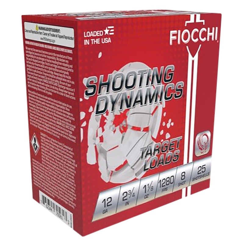 Fiocchi 12SDHV8 Shooting Dynamics Target 12Gauge 2.75 1 18oz 8Shot 25 Per Box10 Case