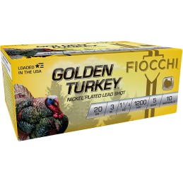 Fiocchi 203TRKC5 Golden Turkey  20Gauge 3 1 14oz 5Shot 10 Per Box10 Case