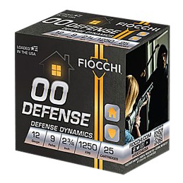 Fiocchi 12EX00BK Defense Dynamics  12Gauge 2.75 00Buck Shot 25 Per Box10 Case