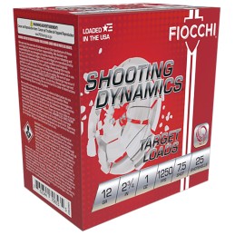 Fiocchi 12SD1X75 Shooting Dynamics  12Gauge 2.75 1oz 7.5Shot 25 Per Box10 Case