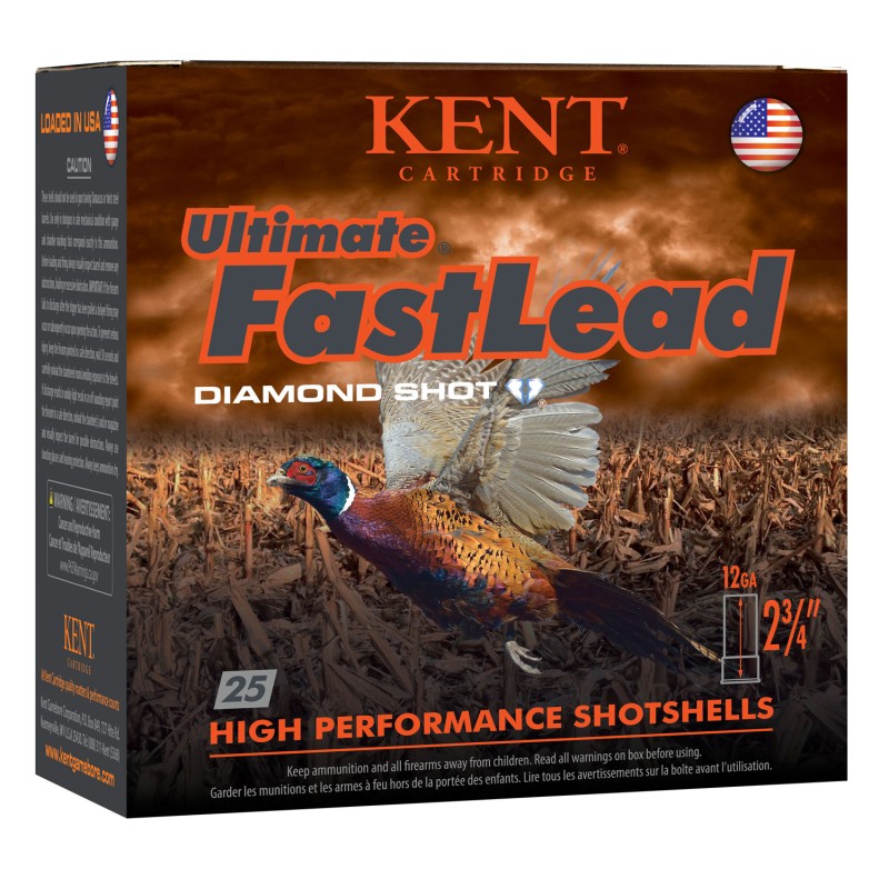 Kent Cartridge K122UFL404 Ultimate Fast Lead 12Gauge 2.75 1 38oz 4Shot 25 Per Box10 Case