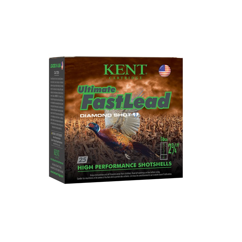 Kent Cartridge K162UFL285 Ultimate Fast Lead 16Gauge 2.75 1oz 5Shot 25 Per Box10 Case