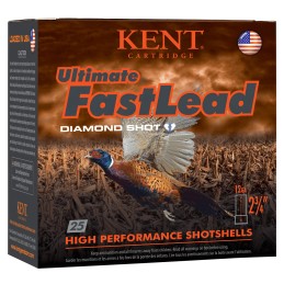 Kent Cartridge K122UFL425 Ultimate Fast Lead 12Gauge 2.75 1 12oz 5Shot 25 Per Box10 Case