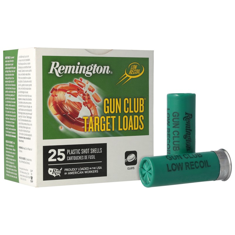 Remington Ammunition 20243 Gun Club  12Gauge 2.75 1 18oz 8Shot 25 Per Box10 Case