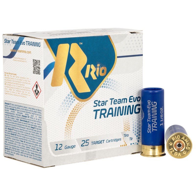 Rio Ammunition STT328 Star Team EVO  12Gauge 2.75 1 18oz 8Shot 25 Per Box10 Case