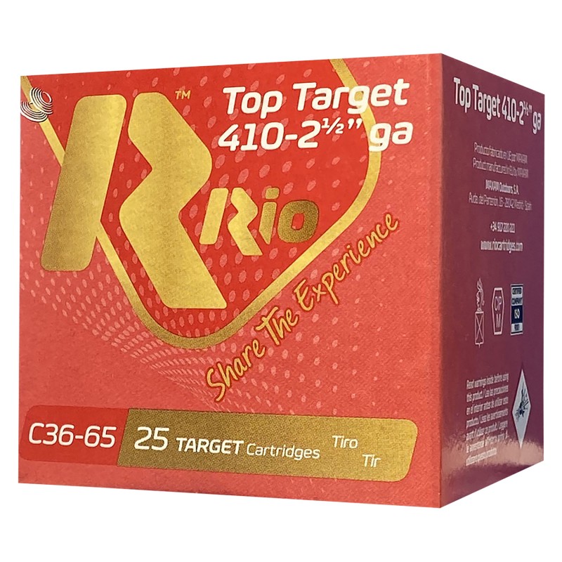 Rio Ammunition RC3675 Top Target  410 Gauge 2.50 12 oz 7.5 Shot 25 Per Box10 Case