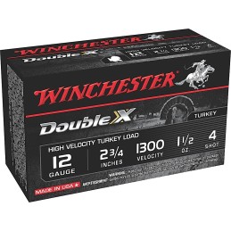 Winchester Ammo STH124 Double X High Velocity Turkey 12Gauge 2.75 1 12oz 4Shot 10 Per Box10 Case