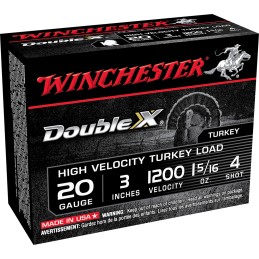 Winchester Ammo STH2034 Double X High Velocity Turkey 20Gauge 3 1 516oz 4Shot 10 Per Box10 Case