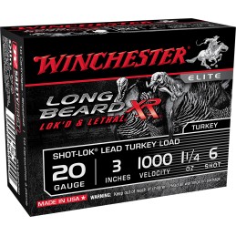 Winchester Ammo STLB2036 Long Beard XR ShotLok 20Gauge 3 1 14oz 6Shot 10 Per Box10 Case