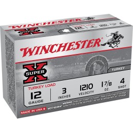 Winchester Ammo X123MT4 Super X Magnum Turkey 12Gauge 3 1 78oz Copper Plated 4Shot 10 Per Box10 Case