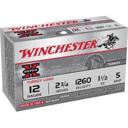 Winchester Ammo X12MT5 Super X Magnum Turkey 12Gauge 2.75 1 12oz Copper Plated 5Shot 10 Box10 Case