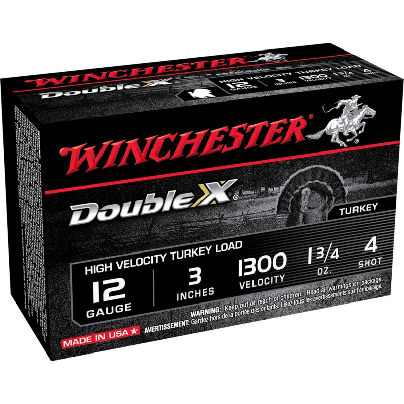 Winchester Ammo STH1234 Double X High Velocity Turkey 12Gauge 3 1 34oz 4Shot 10 Per Box10 Case