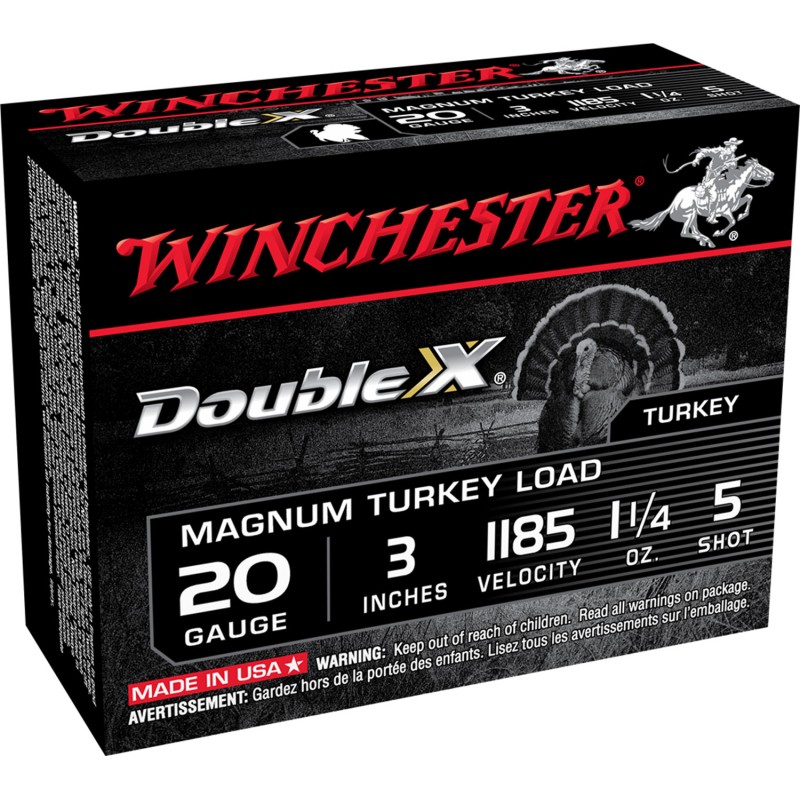 Winchester Ammo X203XCT5 Double X Magnum 20Gauge 3 1 14oz 5Shot 10 Per Box10 Case