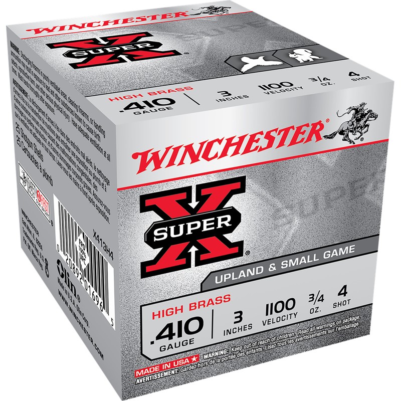 Winchester Ammo X413H4 Super X Heavy Game Load High Brass 410Gauge 3 34oz 4Shot 25 Per Box10 Case