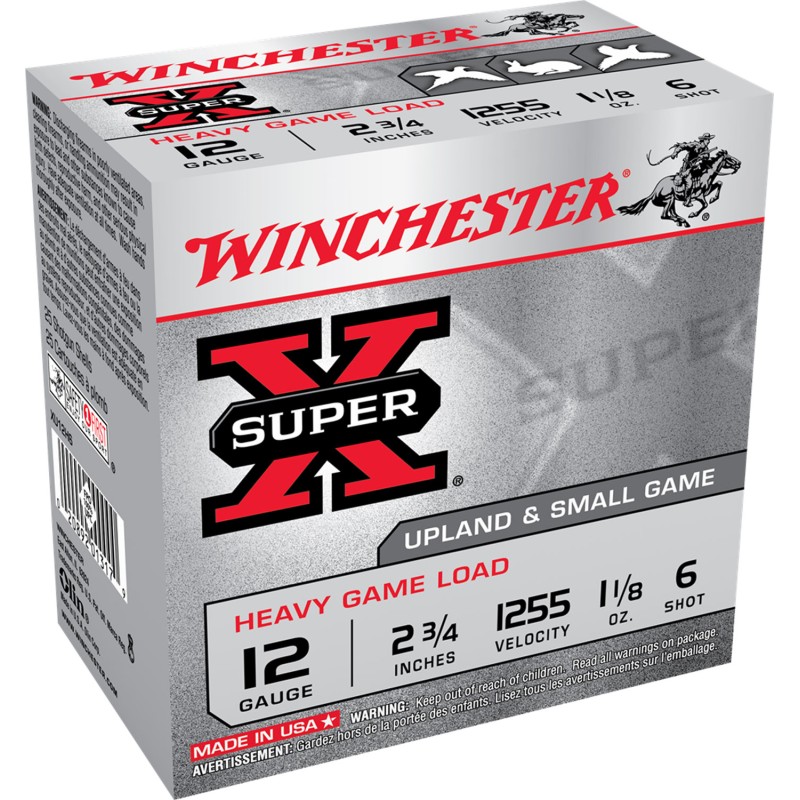 Winchester Ammo XU12H6 Super X Heavy Game Load 12Gauge 2.75 1 18oz 6Shot 25 Per Box10 Case