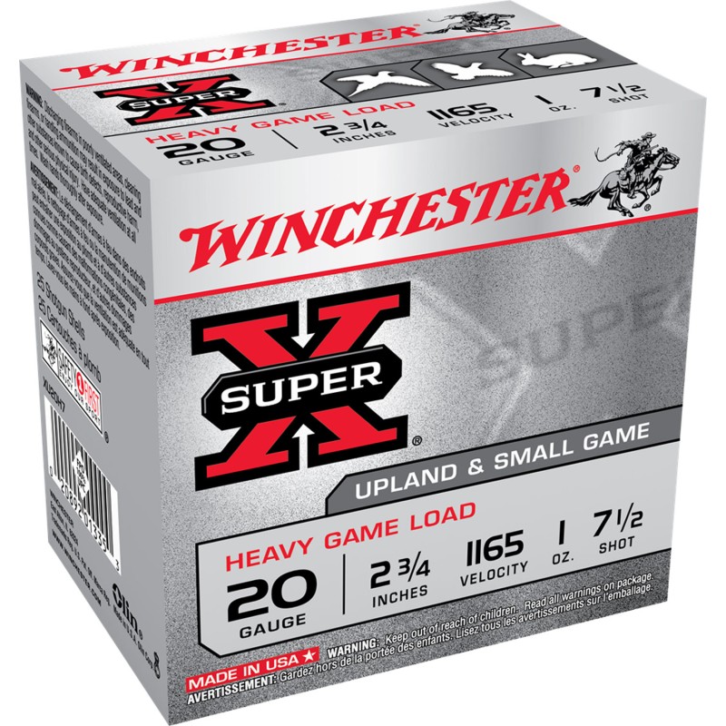 Winchester Ammo XU20H7 Super X Heavy Game Load 20Gauge 2.75 1oz 7.5Shot 25 Per Box10 Case