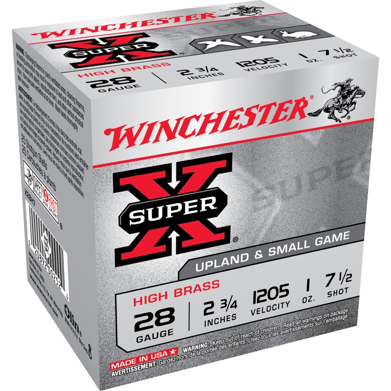 Winchester Ammo X28H7 Super X Heavy Game Load High Brass 28Gauge 2.75 1oz 7.5Shot 25Per Box10 Case