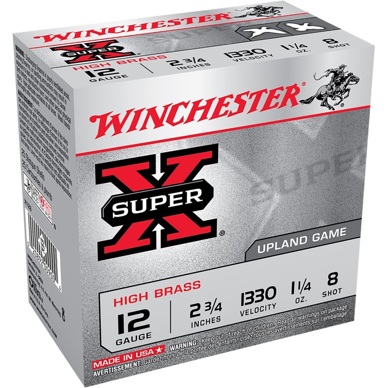 Winchester Ammo X128 Super X Heavy Game Load High Brass 12Gauge 2.75 1 14oz 8Shot 25 Per Box10 Case