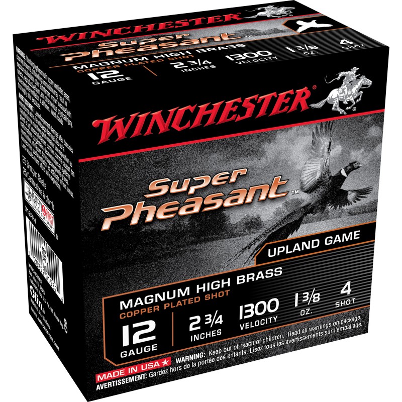 Winchester Ammo X12PH4 Super Pheasant Magnum High Brass 12Gauge 2.75 1 38oz 4Shot 25 Per Box10 Case