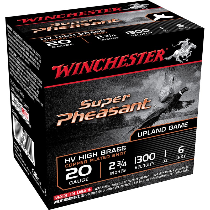 Winchester Ammo X20PH6 Super Pheasant Magnum High Brass 20Gauge 2.75 1oz 6Shot 25 Per Box10 Case