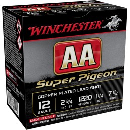 Winchester Ammo AA12SP7 AA Super Pigeon 12Gauge 2.75 1 14oz 7.5Shot 25 Per Box10 Case