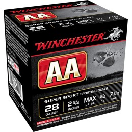 Winchester Ammo AASC287VP AA Sporting Clay 28Gauge 2.75 34oz 7.5Shot 100 Per Box5 Case